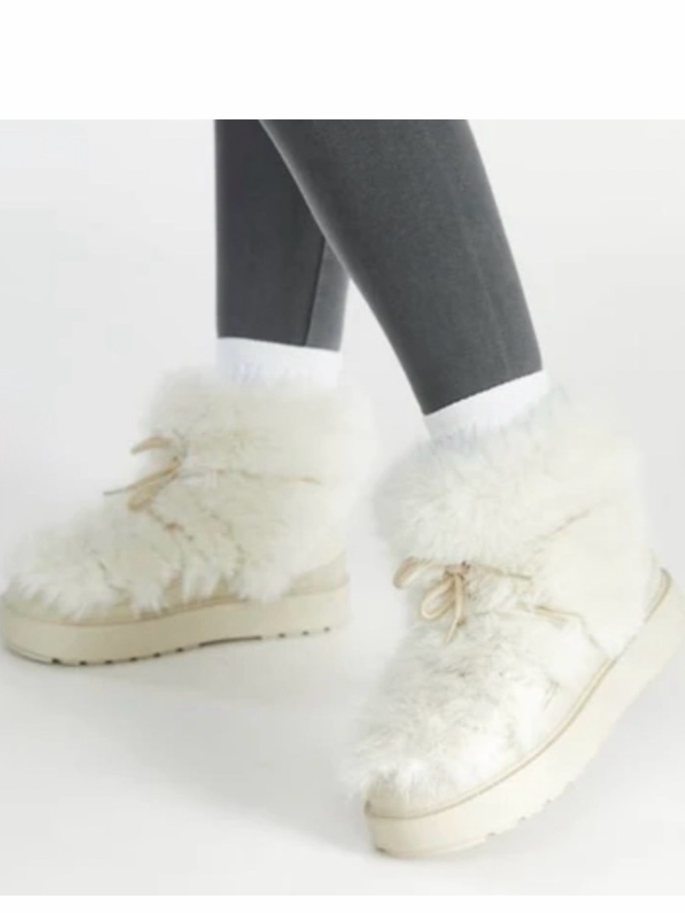 Helena Cream Faux Fur Ankle Winter Boots